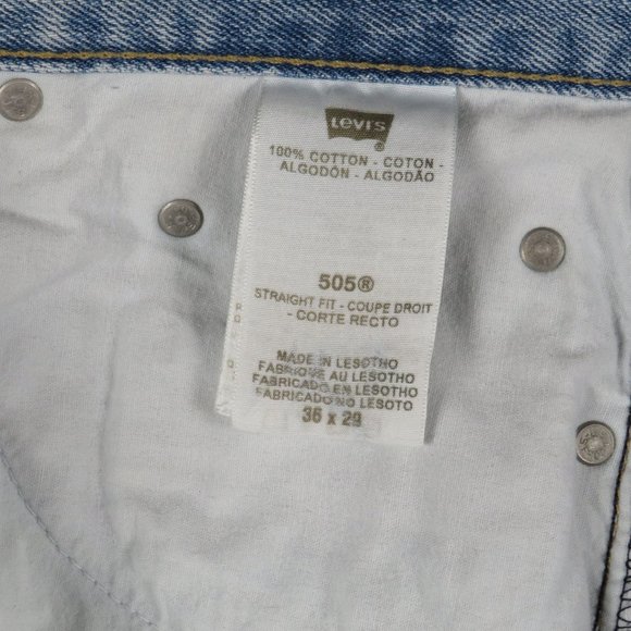 Levi's* 505 Straight Fit Denim Blue Jeans Size~ 36" x 29" - Picture 11 of 12